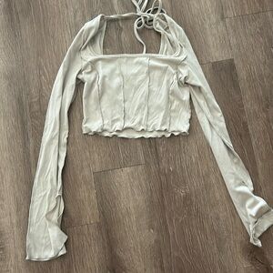 Tan ribbed long sleeve